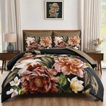 Floral Comforter King Size 7 Pieces Bed Bag, Elegant Flower Set, So. Fixed Price $115.99.