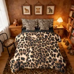 Queen Leopard Print 7 Piece Bedding Set Comforter Sheets Reversible. Fixed Price $111.99.