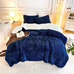 Uozzi Bedding Navy Faux Fur Comforter Set King 3 Pieces - 1 Shaggy .... Fixed Price $77.42.
