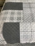 Cuddl Duds Queen Comforter Set Gray White Patchwork Velvet Cotton Corduroy Cottg. Fixed Price $56.00.