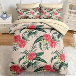 Nesker Comforter Set Queen Size, Flower Hibiscus Leaves 7 Pcs Bedding Kids. Fixed Price $109.95.