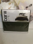 Bar Lll Fusion King Comforter Cover 100% Cotton 106 X96 Green / White. Fixed Price $80.00.