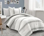 Lush Decor Farmhouse Stripe Dark Grey Comforter Set 2 Piece Twin Xl. Fixed Price $49.95.