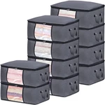 Bicine 10 Pack Clothes Storage Bags With Zipper, 45L Foldable Blanket Bo. Fixed Price $74.01.