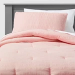 Twin Seersucker Comforter Set Pink - Pillowfort. Fixed Price $17.99.