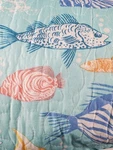 The Big One 3-PIECEFULL/QUEEN Reversible Quilt Set Fish Pattern Ocean Bedspread. Fixed Price $46.99.