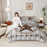 Manfei Western Texas Star Kids Comforter Set Queen Sizeold Wooden Barn Retro. Fixed Price $27.92.
