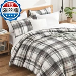 Andency Gray Brown Black Plaid Comforter Set FULL79X90INCH 3 Pieces Grid. Fixed Price $93.08.
