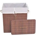 Laundry Basket With Lid Handles Dirty Clothes Brown Bamboo Vidaxl. Fixed Price $33.99.