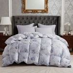 Luxury Fluffy 93% White Goose Down Fill Comforter, Silk Shell Flower Print. Fixed Price $329.99.