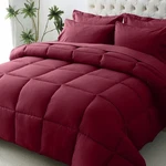 Jollyvogue Comforter Set, Ultra-soft Bed KING(104"*90"), Burgundy. Fixed Price $89.98.