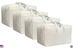 Extra-large 80L Canvas Storage Bags 4-PACK Beige With Zipper & Clear Window. Fixed Price $69.98.