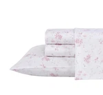 Laura Ashley King Cotton Sateen Linen Set Pink White Luxury Bedding. Fixed Price $80.59.