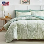 Aikasy Blue Green Queen Comforter Set With Sheets,bed In Bag 7-PIECES,PALM Tre. Fixed Price $68.49.
