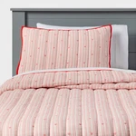 Full/queen Patisserie Heart Striped Kids' Quilt Set - Pillowfort. Fixed Price $20.39.