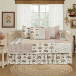 Vhc Brands Rosehill Cottage Floral Patchwork Cotton Daybed Quilt Set 5 Pc. Fixed Price $189.95.