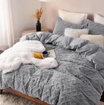 Bedsure Fluffy Duvet Cover Set-faux Fur-king Size-grey-zipper Closure 2 Shams. Fixed Price $33.59.