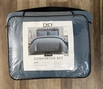 Darsee & David's King Comforter Set Blue Block Pattern Polyester 3PC. Fixed Price $104.99.