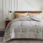 Gray Comforter Sheet Set Bed In Bag 7 Pieces Queen Size Tree Branch Bloom F.... Fixed Price $64.32.