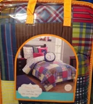 Frank And Lulu Preppy Plaid Twin - Two Piece Comforter Set Red Blue Boys New. Fixed Price $124.99.