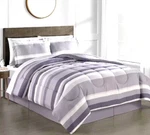 Lanwood Home Bedding Collection Austin Stripe / Solid Reversible 8 Pc. Full Size. Fixed Price $56.50.