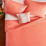 Pioneer Woman Comforter Set Full Queen Coral Eyelet 4PC Cotton Shams Pillow New. Fixed Price $80.95.