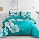 Menghomeus Queen Comforter Gradient Teal Bedding Floral Sets - Sof. Fixed Price $76.54.