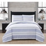 3PC King Stripe Flannel Duvet Cover Set White/blue - London Fog. Fixed Price $24.99.