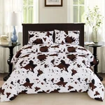 Perfemet 3PCS Cow Comforter Set Size Rustic King, Brown And White. Fixed Price $62.34.