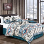 Western Cowboy 7-PIECE Bedding Set, Aztec Velvet Comforter, King Size. Fixed Price $149.99.