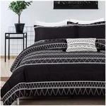 3-PIECE Black Comforter Set Queen Reversible Boho Triangle, Machine Washable. Fixed Price $48.99.