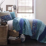 Royal Empire Reversible Cotton Quilt Set - 3 Piece Striped Bedding Bold &. Fixed Price $125.99.