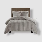 Madison Park Gray Duke Faux Fur Comforter Mini Set, Size King/cal King'. Fixed Price $62.10.