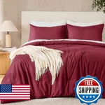 Andency Burgundy Twin Xl Size Comforter Set, 2 Pieces Boho Solid Modern Bedding. Fixed Price $65.34.