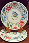 3PC Threshold High-quality Melamine 10" Dinner Plates Floral Garden Design I32. Fixed Price $27.99.