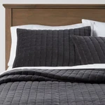 King Channel Stitch Velvet Quilt Dark Gray - Threshold. Fixed Price $45.99.