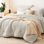 Seersucker Comforter 7 Pieces Beige Bed In Bag Cozylux Full Size Sets. Fixed Price $104.99.