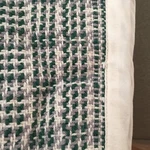 Queen Blanket Organic Cotton Cream Grey Green Basket Weave Eco High End Sample. Fixed Price $150.00.