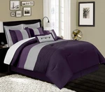 Chezmoi Collection Loft 8-PIECE Luxury Striped Comforter Set (queen, Purple/g.... Fixed Price $71.00.