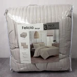 Felicia Comforter Set 3 Piece Queen Beige Nanshing Bedding New Polyester Quilt. Fixed Price $44.99.