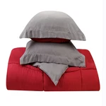 Clara Clark Vanduscomf-gray/red-king 3-PIECE Goose Down Alternative Reversible. Fixed Price $77.87.