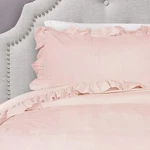 Decor Reyna 3-PIECE Ruffled Comforter Set Pillow Shams, Full/queen, Blush. Fixed Price $72.99.