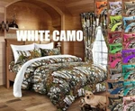 King Size White Snow Camo Comforter With 2 Pillowcases (3 Pc Set). Fixed Price $78.73.
