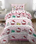 Hello Kitty Christmas 5 Piece Bedding Set + Bag Full Reversible Comforter New!. Fixed Price $32.48.