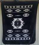 Indian Design Southwestern Black Queen Size Blanket Bedspread. Fixed Price $55.50.