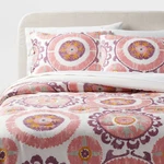 Full/queen Boho Suzani Print Comforter And Sham Set Ivory/salmon Orange/plum. Fixed Price $31.99.