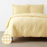 Company Kids Yellow Gingham Organic Cotton Percale Twin/twin Xl Comforter Set. Fixed Price $140.34.