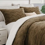 Bedelite Fluffy Queen Sherpa Comforter Set Brown, Ultra-soft 3-PIECE Bedding. Fixed Price $108.36.