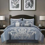 Chezmoi Collection Royale 7-PIECE Bedding Set Jacquard Floral Comforter. Fixed Price $99.99.