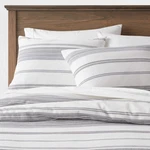 Full/queen Cotton Woven Stripe Duvet Cover & Sham Set White/navy - Threshold :. Fixed Price $32.18.